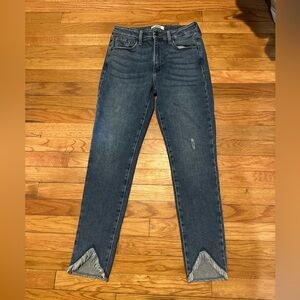 JBD Jeans Skinny Cropped Ankle Frayed Hem Size 28 Stretch